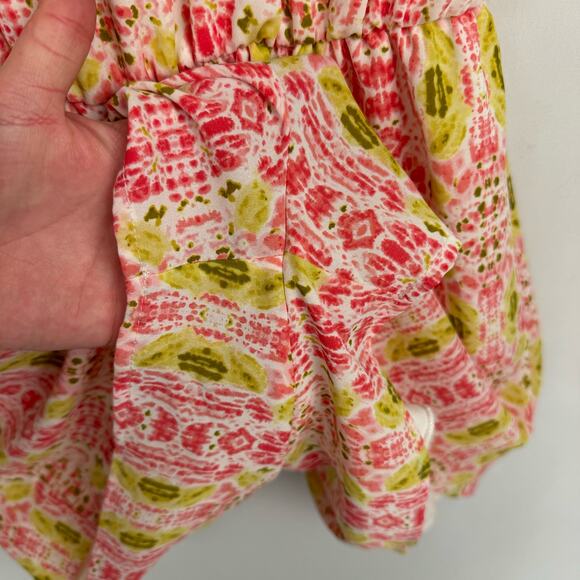 Everly Pink Tie Dye Low Tie Back Spaghetti Strap Romper Sz Medium - Picture 4 of 8